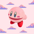 A fun Kirby puppet showcasing his iconic pink colour and cheerful face, perfect for kids and fans of the Kirby series, ideal for playtime or theatrical performances.