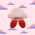 A fun Kirby puppet showcasing his iconic pink colour and cheerful face, perfect for kids and fans of the Kirby series, ideal for playtime or theatrical performances.