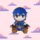 A detailed Marth plush from the Fire Emblem series, showcasing his signature blue armour and long blue hair, perfect for Fire Emblem fans and plush toy collectors.